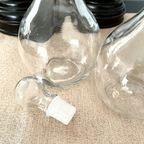🆕Set of 2 Glass Cruets, with Stopper - Picture 3 of 4